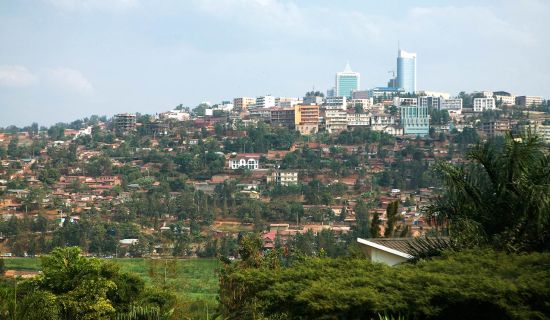 Kigali city center on the hill